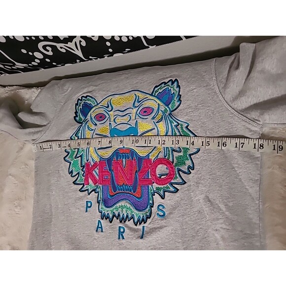 Kenzo Paris Embroidered Logo Grey Sweatshirt Pullover Girls Medium - Picture 7 of 9